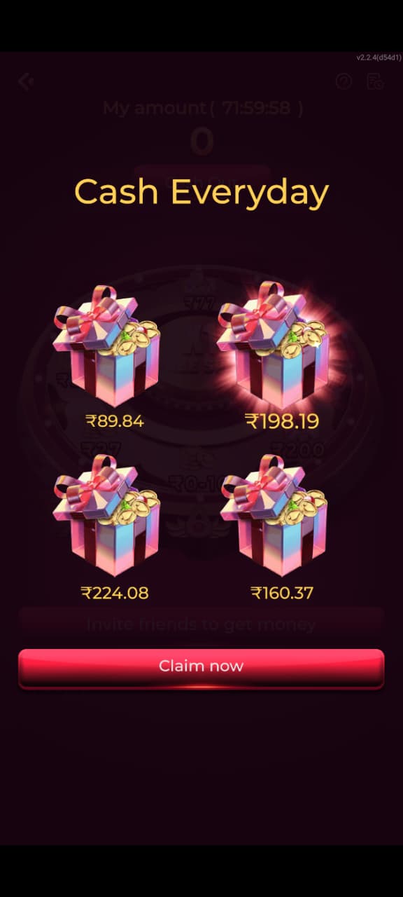 DDOK Game daily cash bonus screen with reward amounts